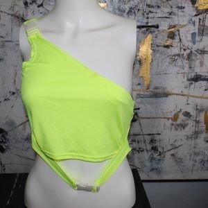 Gotta blast! Neon buckle crop top